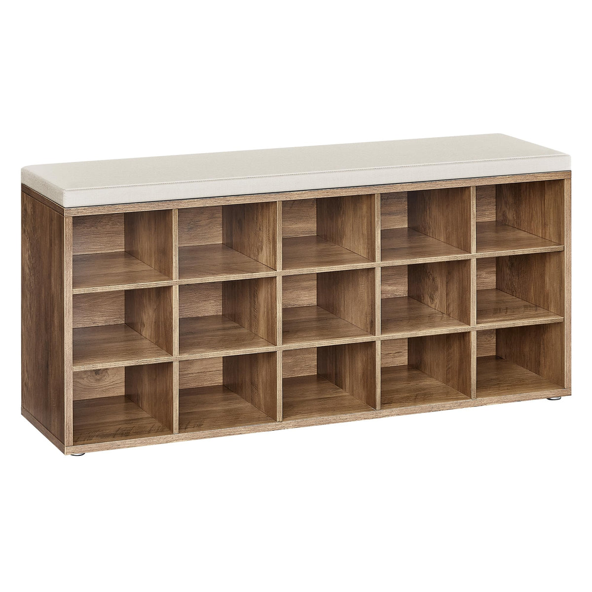 VASAGLE Shoe Bench with Cushion, 15 Compartments, 11 | All Products - Image 1