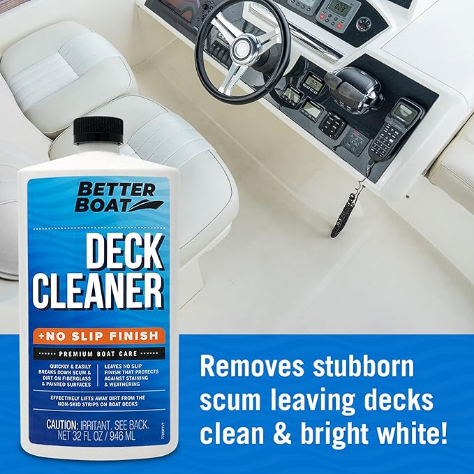 Boat Non-Skid Deck Cleaner, Marine-Grade, for Fiberglass, Aluminum, Plastic, Vinyl, Composite Floors & Hulls, Wash Soap & Sealant Cleaning Supplies