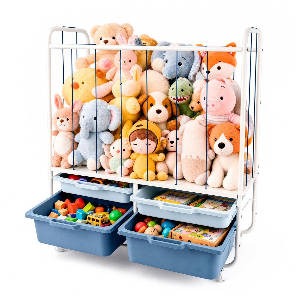 Stuffed Animal Storage with 4 Drawers, Large Capacity Toy Storage - Image 1