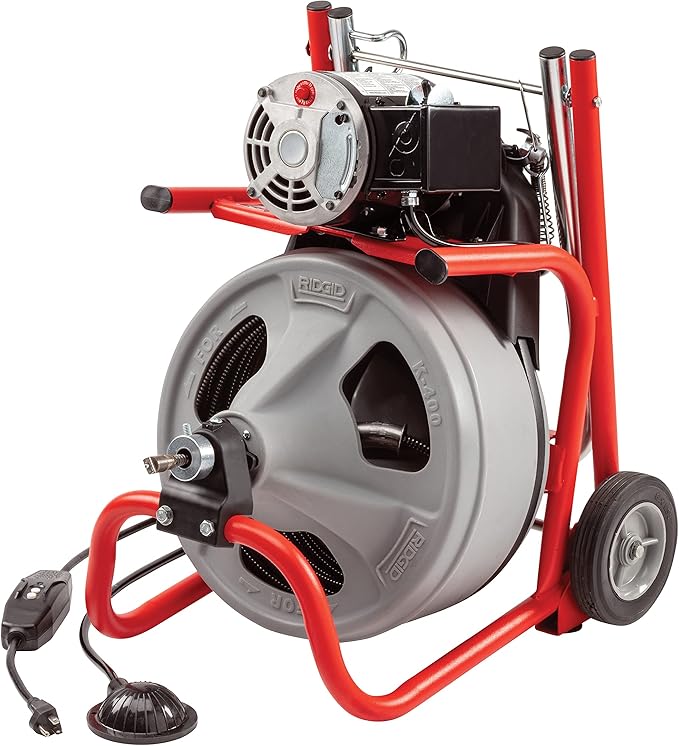 RIDGID 52363 Model K-400 Drain Cleaning 120-Volt Drum Machine Kit with C-32IW 3/8" x 75' Cable