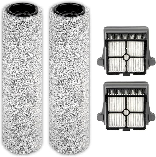 【Version 2, Detachable】(4 Pack) S7 Pro Brush Rollers and HEPA Filters Compatible With Tineco Floor One S7 Pro, Floor One S6 Wet Dry Vacuum Cleaner (Excluding Handle)