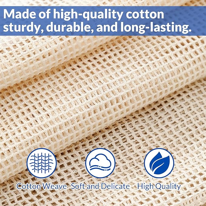 4Pcs Large Cotton Mesh Laundry Bags for Delicates-Breathable Mesh Garment Underwear Bag for Washing Machine-Travel Wash Bags with Zipper for Bras Sock Clothes Laundry Dorm Room Essentials