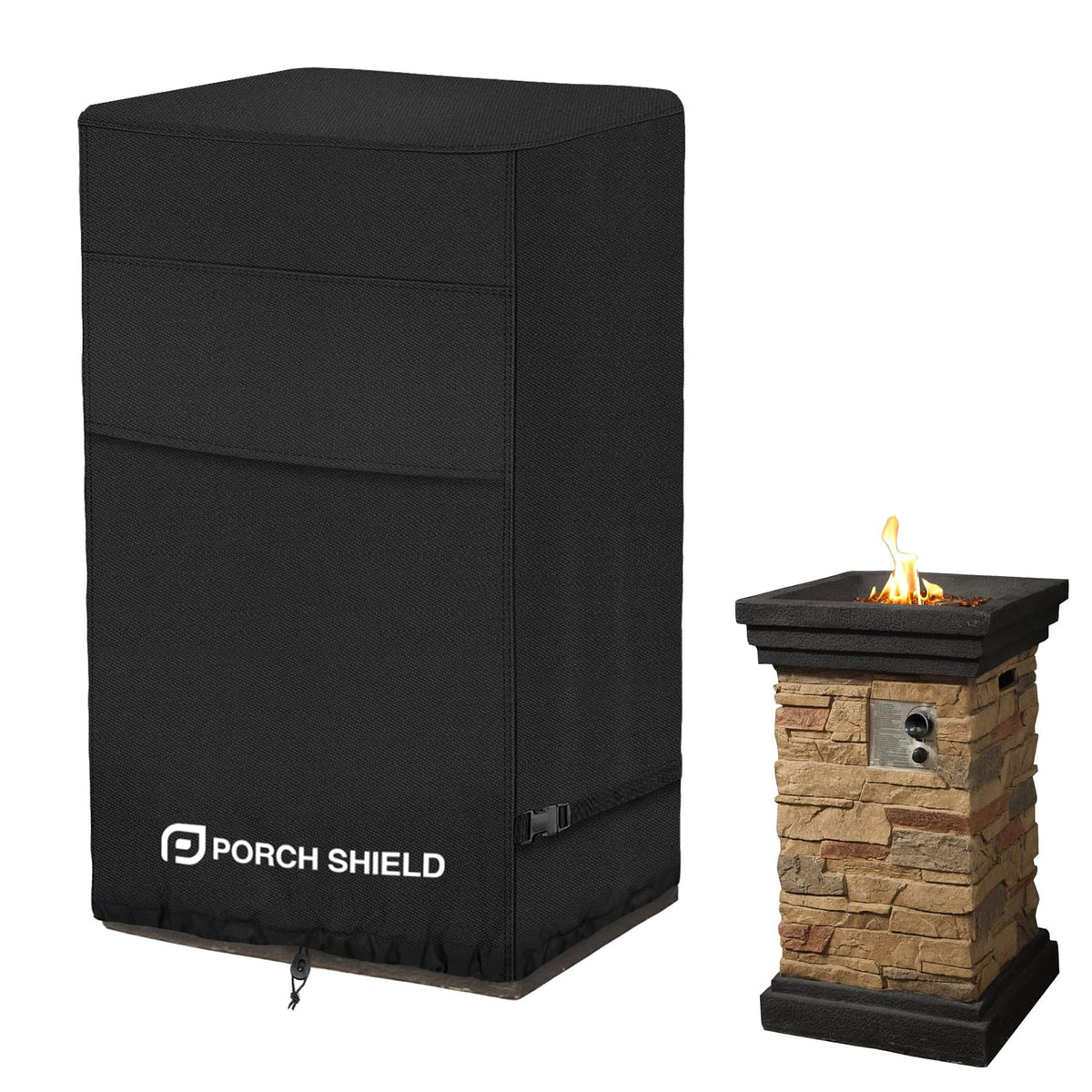 Porch Shield Waterproof Square Patio Propane Fire Column - Image 1