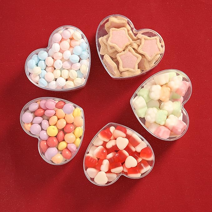 KissYou Heart Shaped Box Clear Acrylic Candy Box Bridesmaid Proposal Ring Holder Heart-shaped Cube Crystal Jewelry Display Boxes Christmas Gift Box