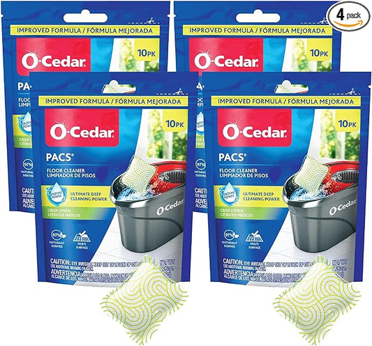 O-Cedar Floor Cleaning 40ct Pacs Citrus Scent 10ct (4-Packs)