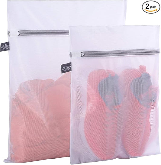 Kimmama Laundry Bag Mesh Wash Bags, Washing Machine Wash Bag, Net Washer Sack with Zipper, Dryer Pouch for Cleaning and Drying Cloths, Garment, Delicates, T-shirt, Underwear, Bra, Pant, Small Toys