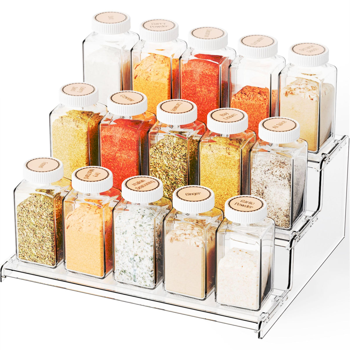 Yieach 3 Tier Spice Shelf Organizer for Cabinet,Pantry - Image 1