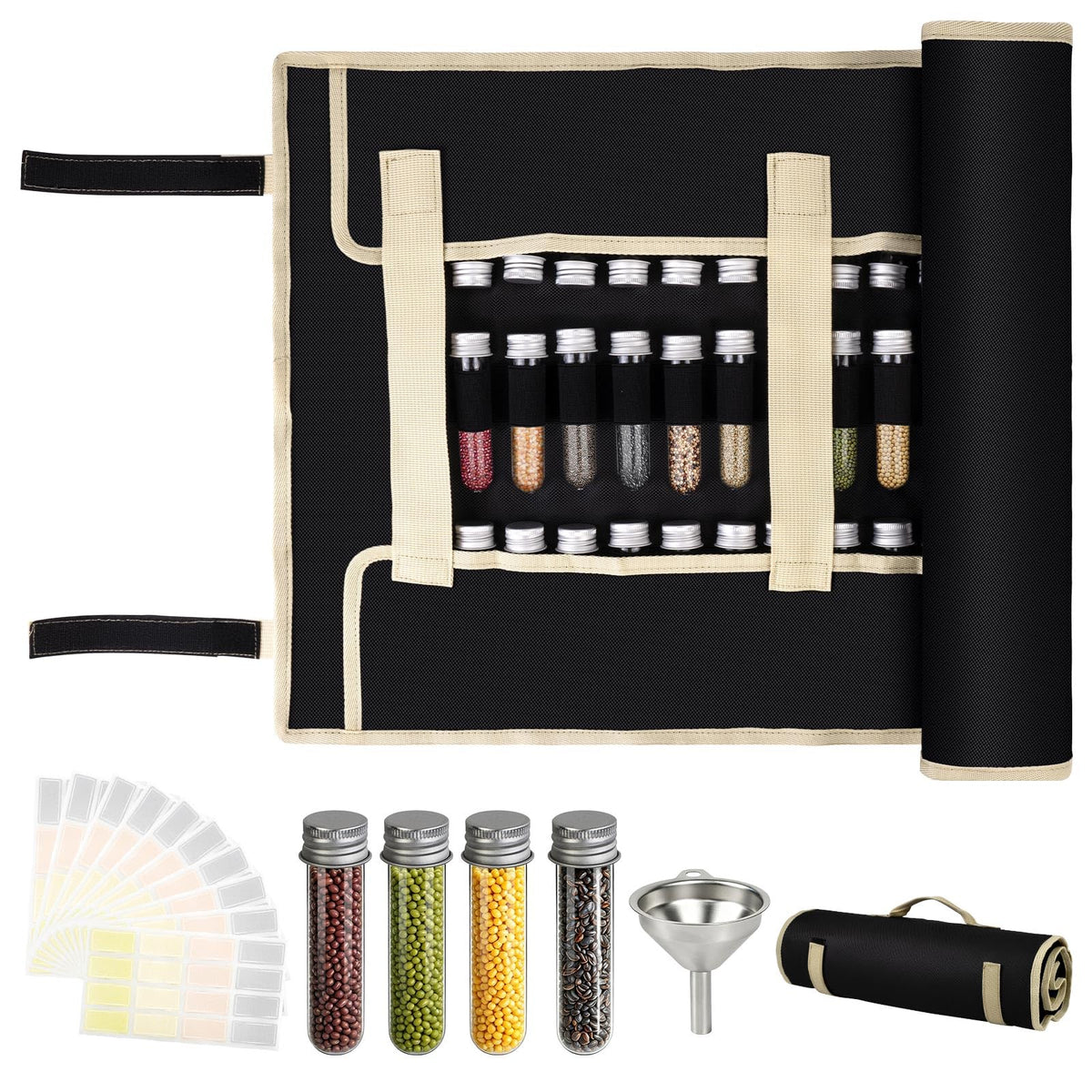 Seed Storage Organizer with 48 Reusable 38ml Bottles &160 - Image 1