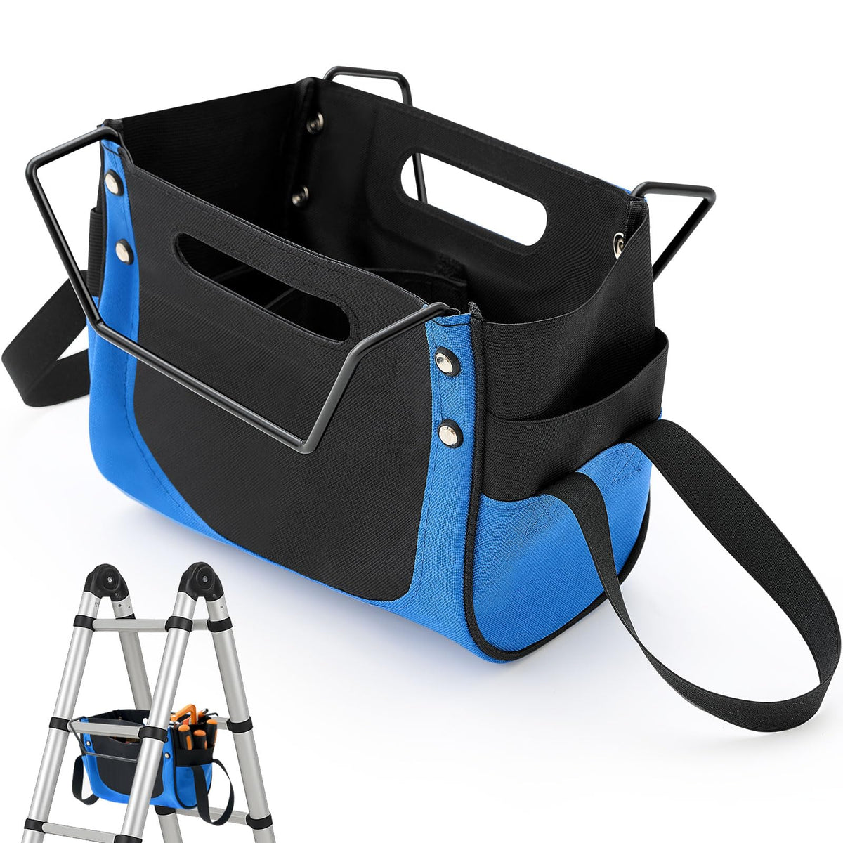 Aliceset Upgraded Ladder Tool Holder Bag with Metal Frame - Image 1