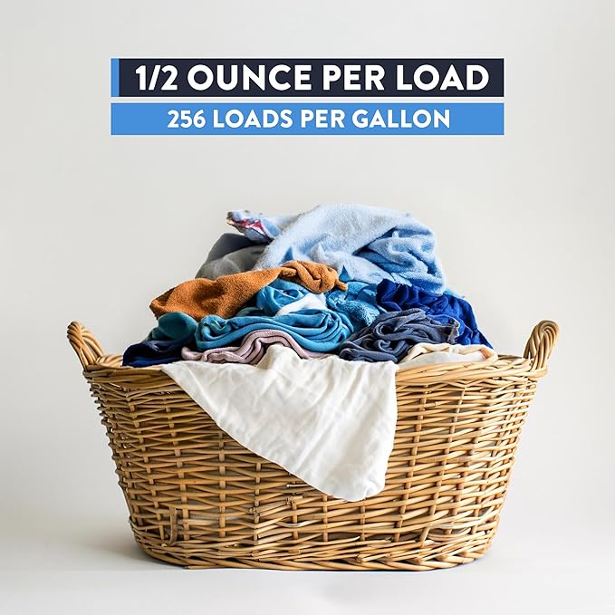 Blue Max Industrial-Strength Laundry Detergent Concentrate - Safely Clean 256 Loads Per Gallon, 1/2 Ounce Per Load, Heavy Duty Concentrated Commercial Formula, 5 Liquid Gallon Bucket, Pack of 1