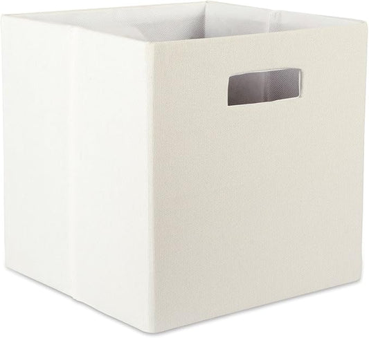 DII Poly-Cube Storage Collection Hard Sided, Collapsible Solid, Large, Off White