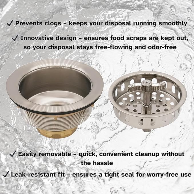 Westbrass D213-07 3-1/2" Wing Nut Twist Style Large Kitchen Sink Basket Strainer, Satin Nickel