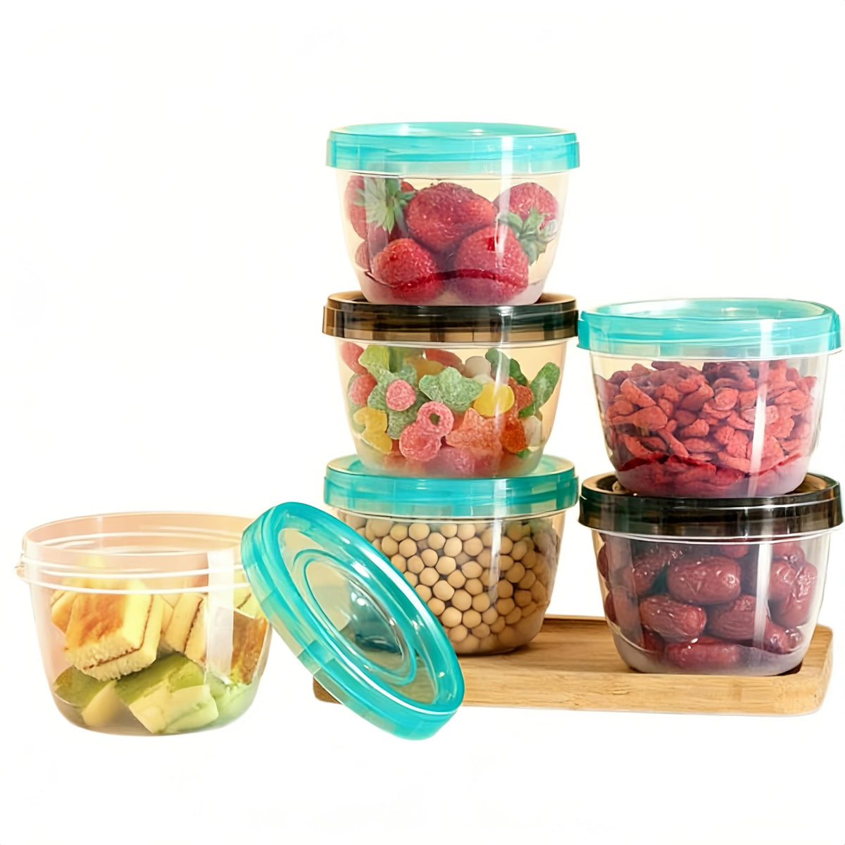6-Pack 16 Oz Airtight Food Storage Containers with Twist Top Lids - Image 1