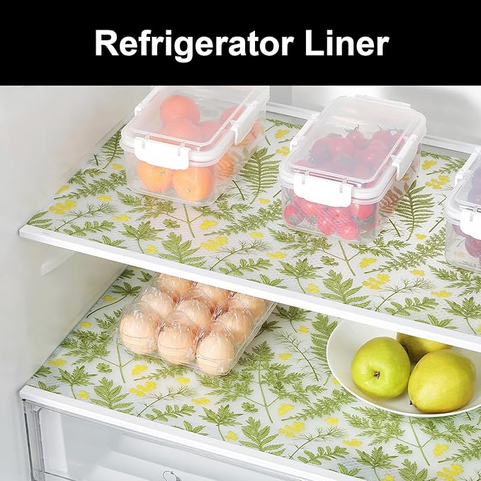 Cooyes Shelf Liner Drawer Liners, Shelf Liners for Kitchen Cabinets, Non-Adhesive Cabinet Liner, EVA Waterproof Non-Slip Refrigerator Liners for Kitchen Drawers（11.8" W x 118" L）