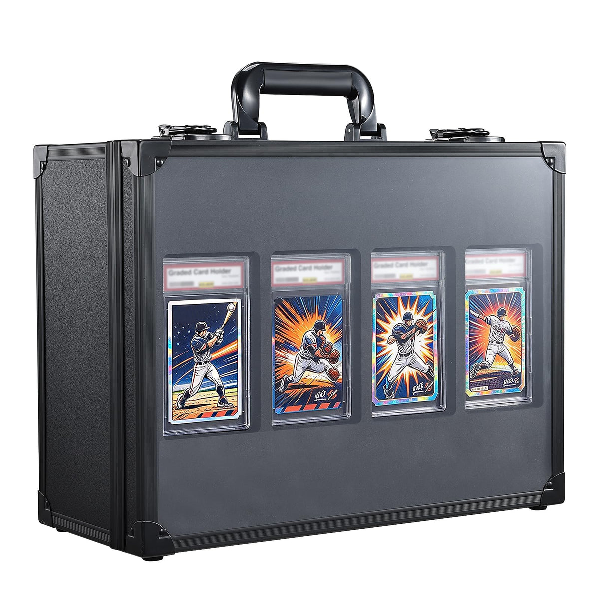 Graded Card Storage Box with 4-Slot Display Window | Home Organization - Image 1