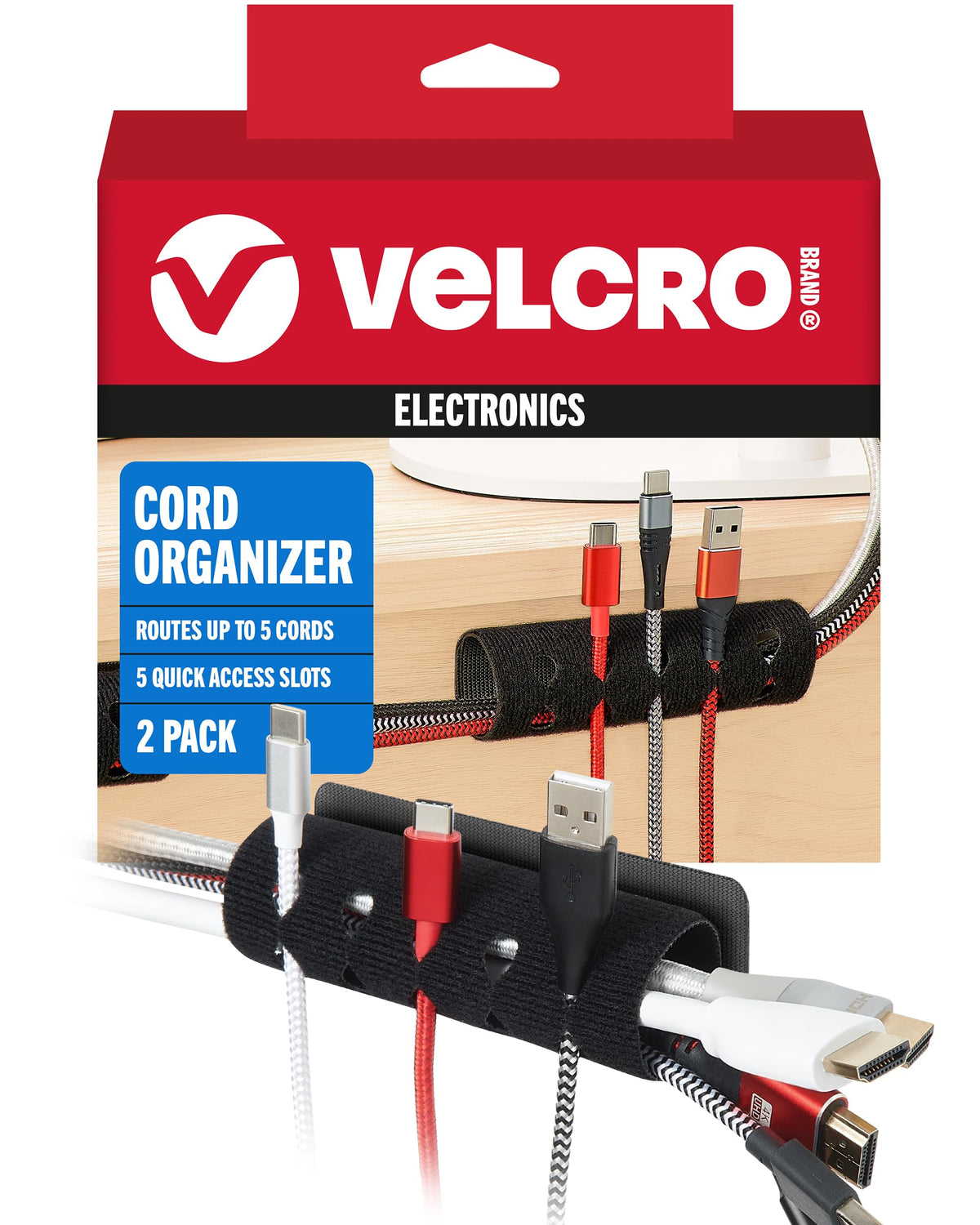 VELCRO Brand Cord Organizer, 5 Cable Slots, Wire Man | All Products - Image 2