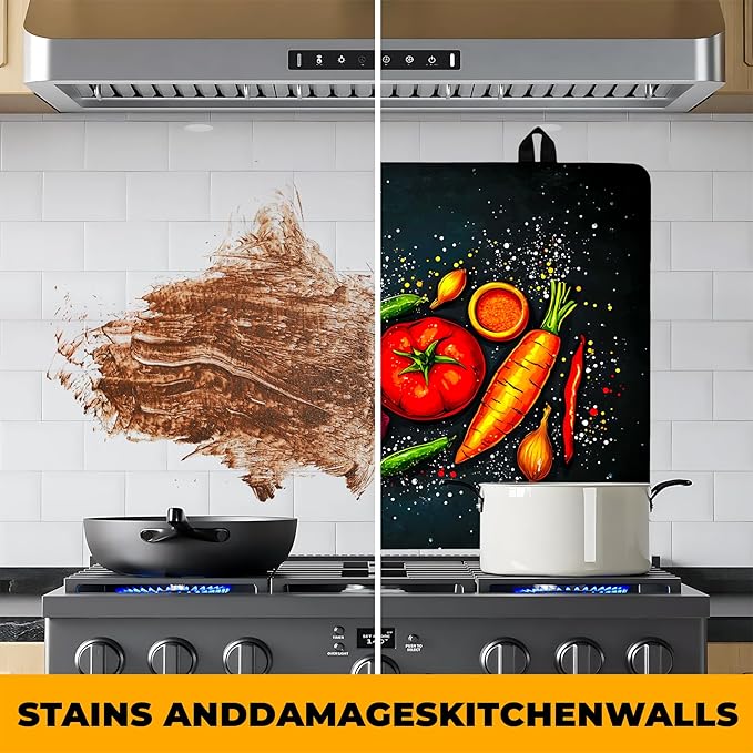 Stove Top Cover Flower Gas Stove Top Cover for Home Decoration Kitchen Pad Non-Stick Washable Cooktop Covers Countertop Protector Keep Stove Clean (Vegetable, 28L"x20W")