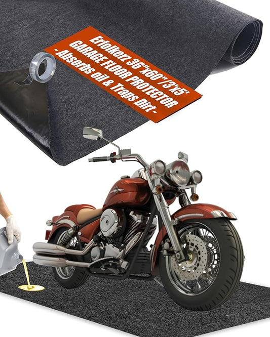 Garage Floor Mat 36"x60" for Under Car Protects Floor, Cuttable Garage Driveway Oil Drip Mat,Water Containment Rug, Non-Slip Oil Spill Mat for Kitchen/Car-Wash/Driveway/Doorway