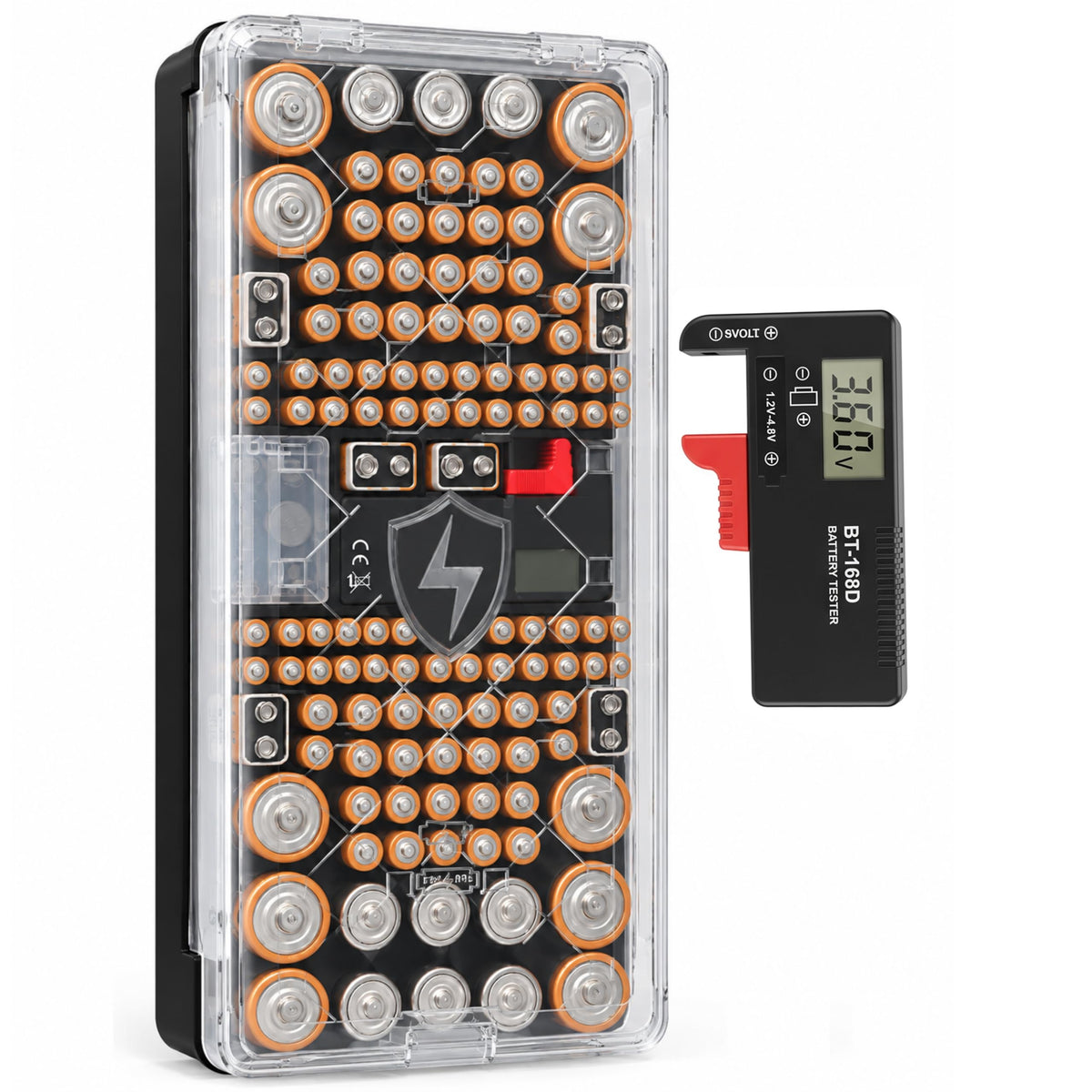 Battery Organizer Storage Case with Digital Tester, Holds - Image 1