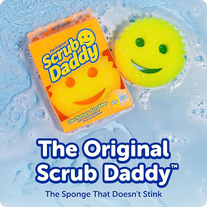 Scrub Daddy Scratch-Free Multipurpose Kitchen Sponges - Bulk Dish Sponges for Kitchen, Bathroom, Household Cleaning & More - Made with BPA-Free Polymer Foam (9 Count)