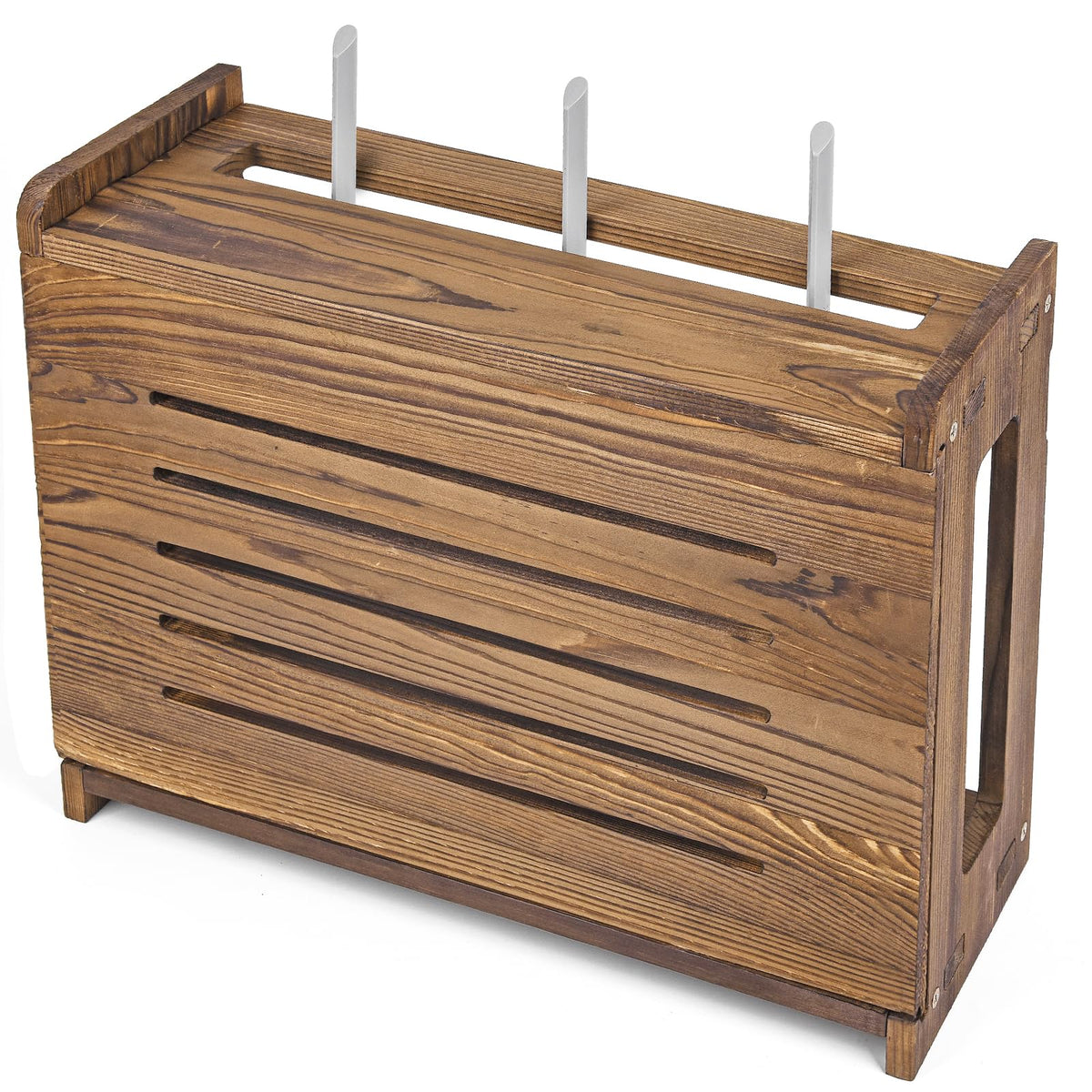 Wooden Router Shelf Wall Mount WiFi Router Storage Box - Image 1