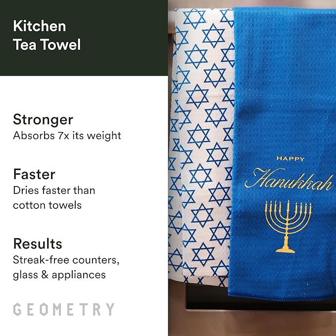 GEOMETRY Christmas Kitchen Towels - Quick Dry Microfiber Cloth Dish Towels for Kitchen Drying - Premium Quick Dry Towel (Davids Star, 1 Pack)
