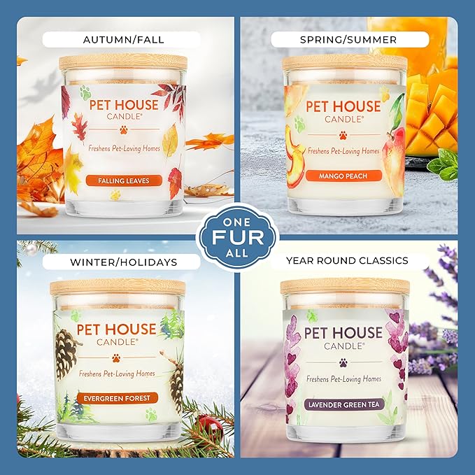 Pet House Candles Plant Based Pet Candle, Clean Burning, Long Lasting for Home, Hot Cocoa and Sugar Cookies