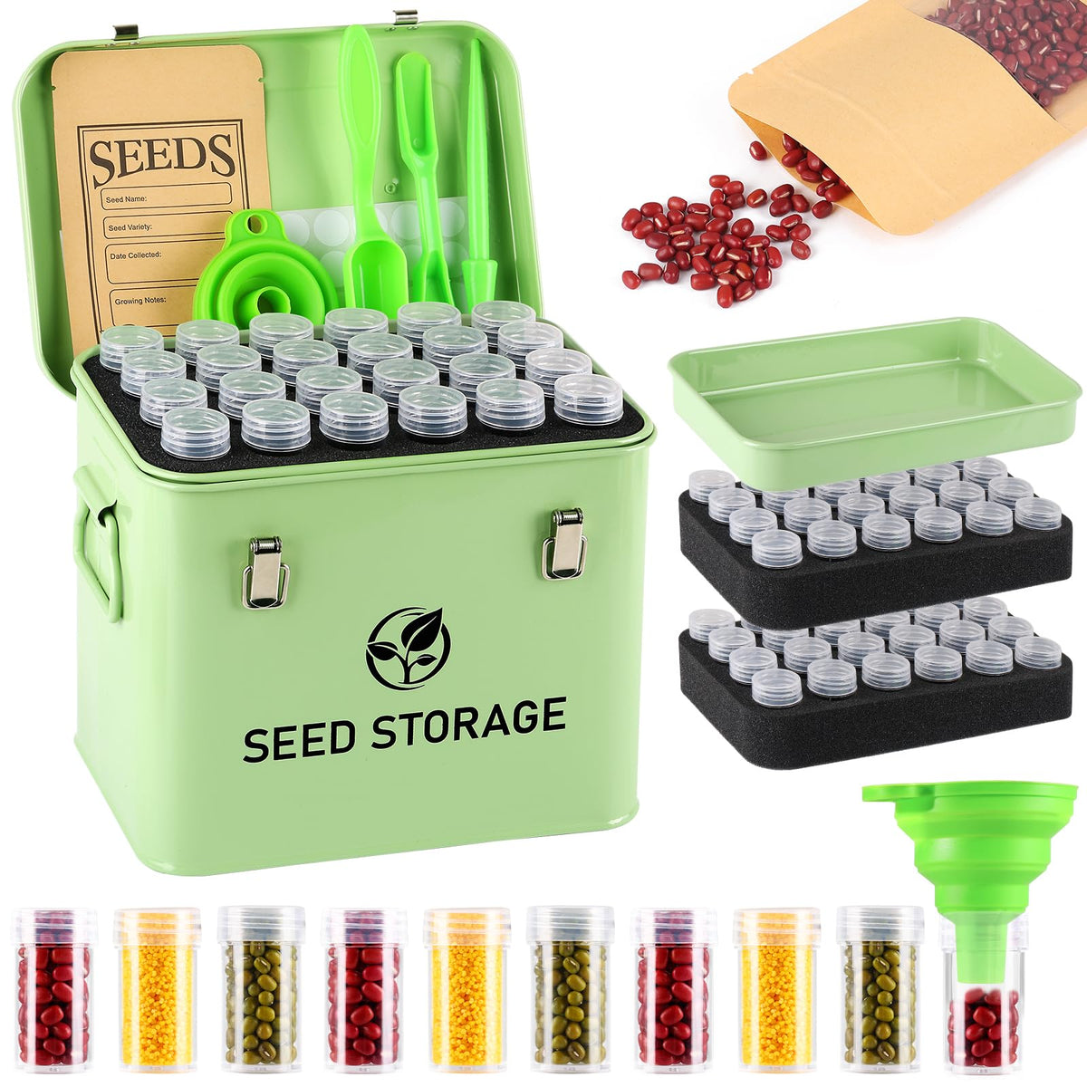 Seed Storage Organizer, Metal Seed Vault Bank Saving - Image 1