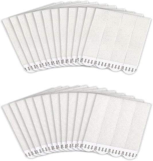 64-Pairs(128 Strips) Medium Picture Hanging Strips, Hook and Loop Tape, Picture Hanger Damage Free, Waterproof Adhesive Strips for Frame Hanging and Christmas Decorations, Heavy Duty