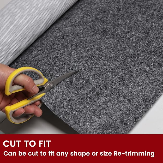 Waterproof Rug Pad, 5x8 ft Area Rug Non-Slip Carpet Pad, 1/4" Thick Non-Slip Rug Pads for All Floors and Finishes, Felt Pad for Hardwood Floors, Keeps Carpets in Place Soft and Safe
