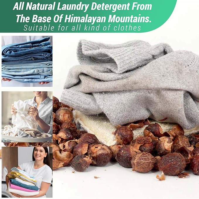 Cure wid Pure Organic Soap Nuts Deseeded 8oz/225g with 1 Wash Bag Approx 90 Loads Eco-friendly Soap Nuts Laundry Detergent,Chemical &Fragrance-free Organic Soap Berries Non-toxic Laundry Detergent