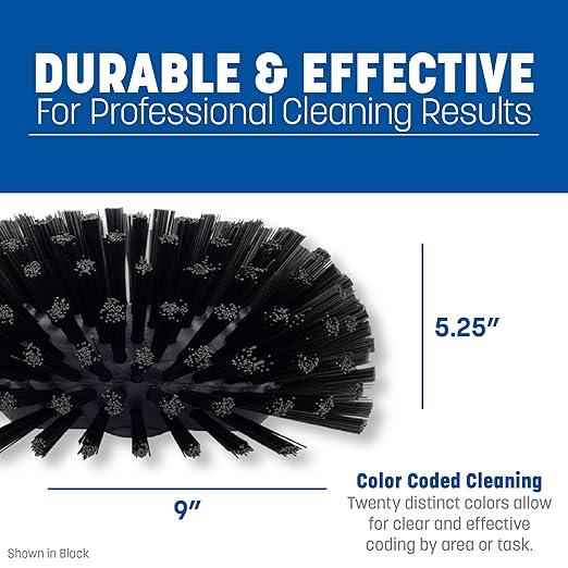 SPARTA Tank and Kettle Scrub Brush Heavy-Duty Tile Brush, Color-Coded and Handle Compatible (Sold Separately) for Optimal Access In Spacious Containers, Plastic, 5.5 X 9.5 Inches, Gray, (Pack of 2)