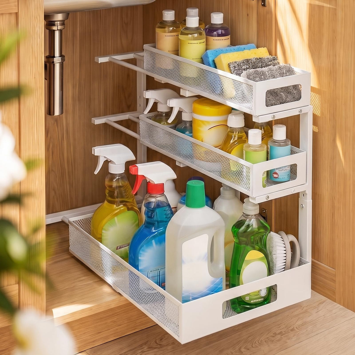 3 Tier Under Sink Organizer for Bathroom, Pull Out D | All Products - Image 1