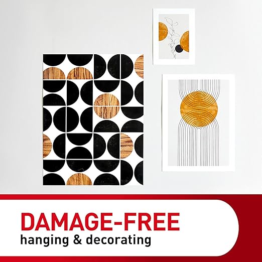 Command Poster Strips, Damage Free Hanging Poster Hangers, No Tools Wall Hanging Strips for Back to School Posters, 256 White Command Adhesive Strips