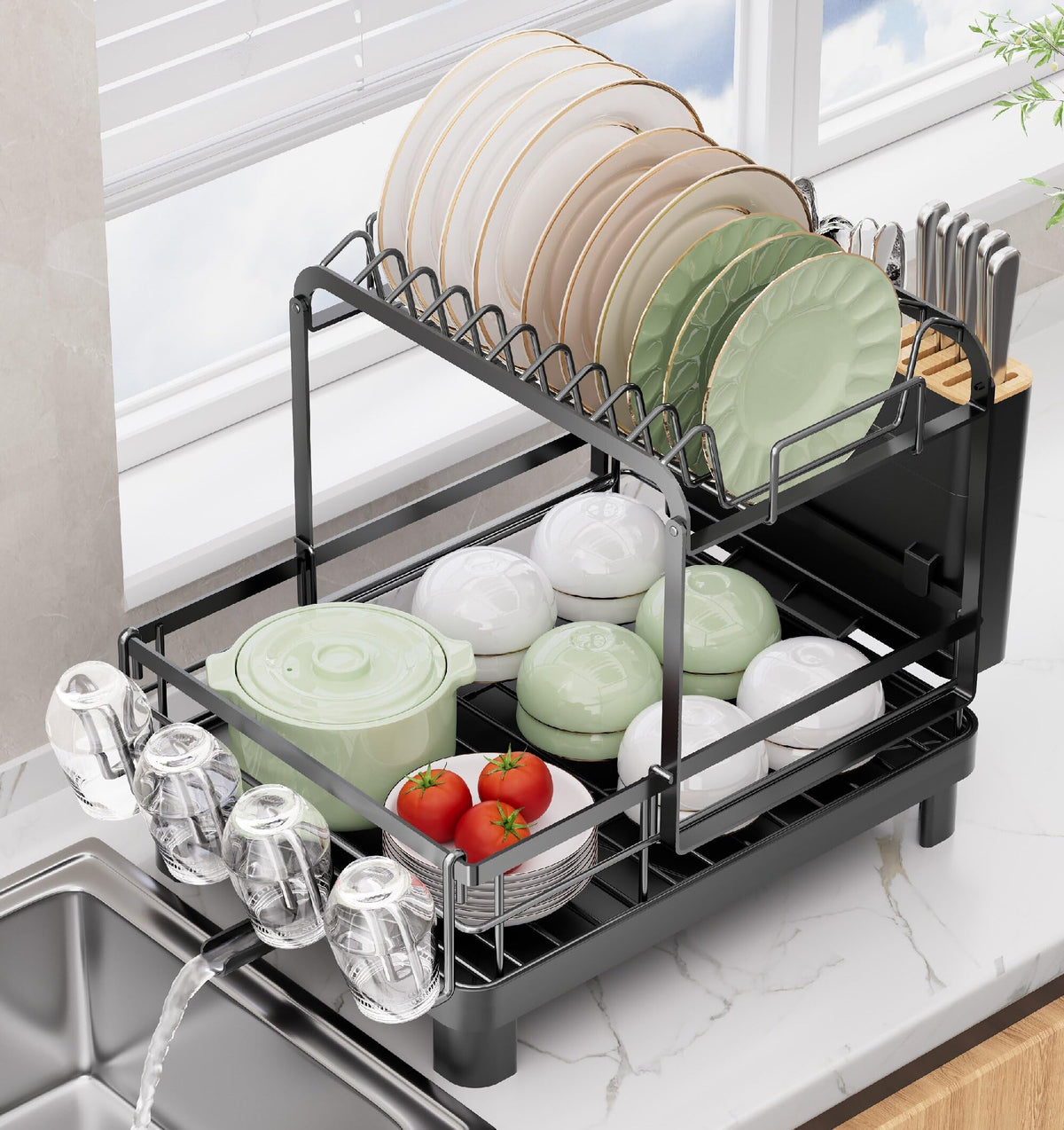 Runnatal 2-Tier Dish Drying Rack, Large Dish Drainer | All Products - Image 1