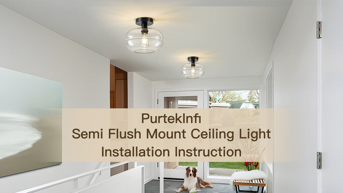 Semi Flush Mount Ceiling Light Fixture, 10-1/2 Inch Clear Glass - Image 8