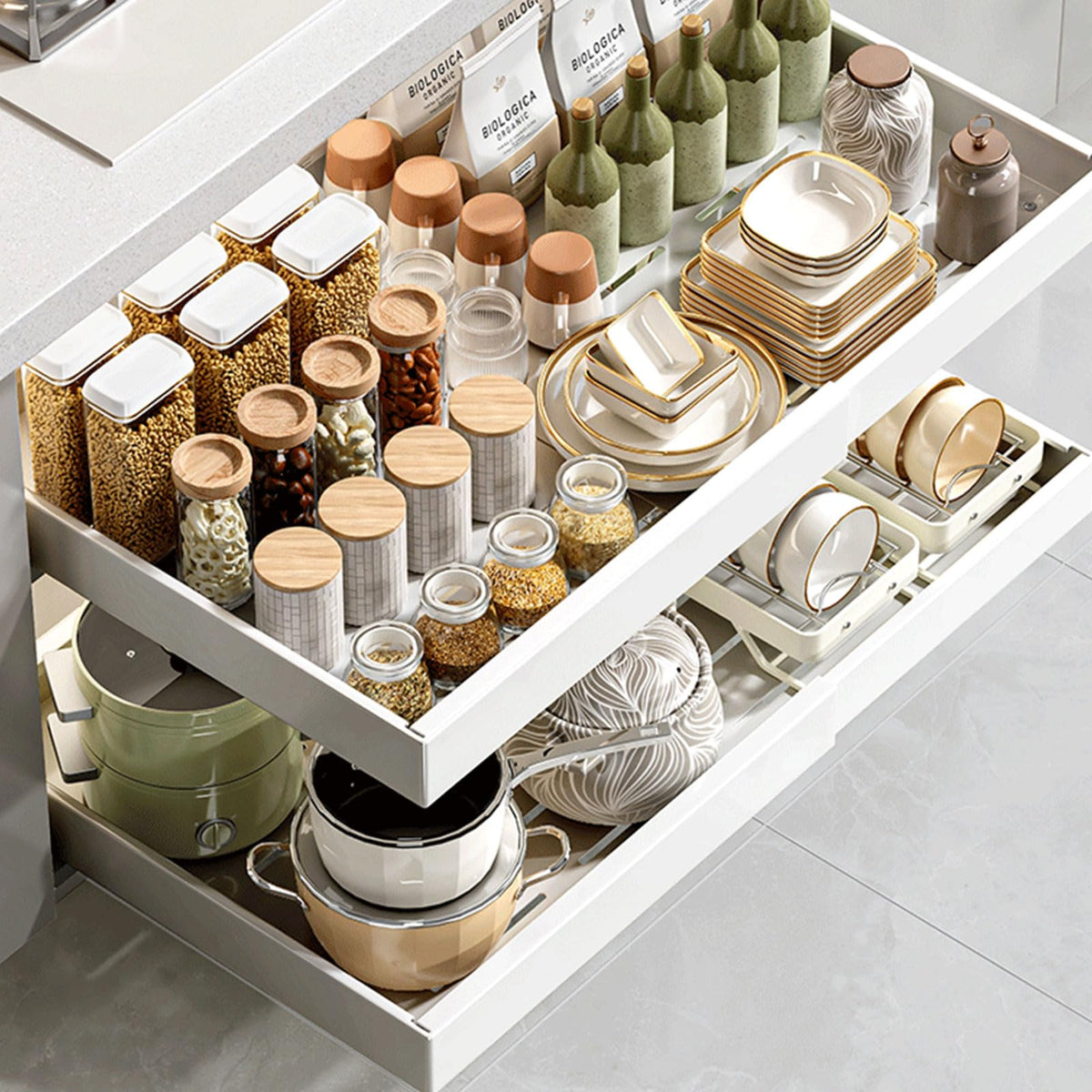 Pull Out Cabinet Organizer, Expandable 7"-11" Slide Out Cabinet - Image 1
