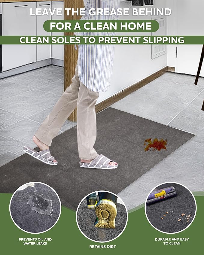 Large Garage Floor Mat 8.83'x22' for Under Car Protects Floor, Garage Driveway Oil Drip Mat,Water Containment Mat, Non-Slip Oil Spill Mat for Kitchen/Car-Wash/Driveway/Doorway