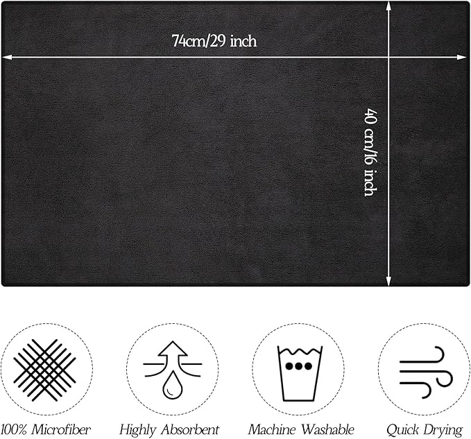 Shimeyao 40 Pack Bleach Proof Towels Microfiber Absorbent Resistant Hair Hand Towels Bulk Quick Dry for Barber Gym Bath Spa Shaving (Black,16 x 29 Inch)