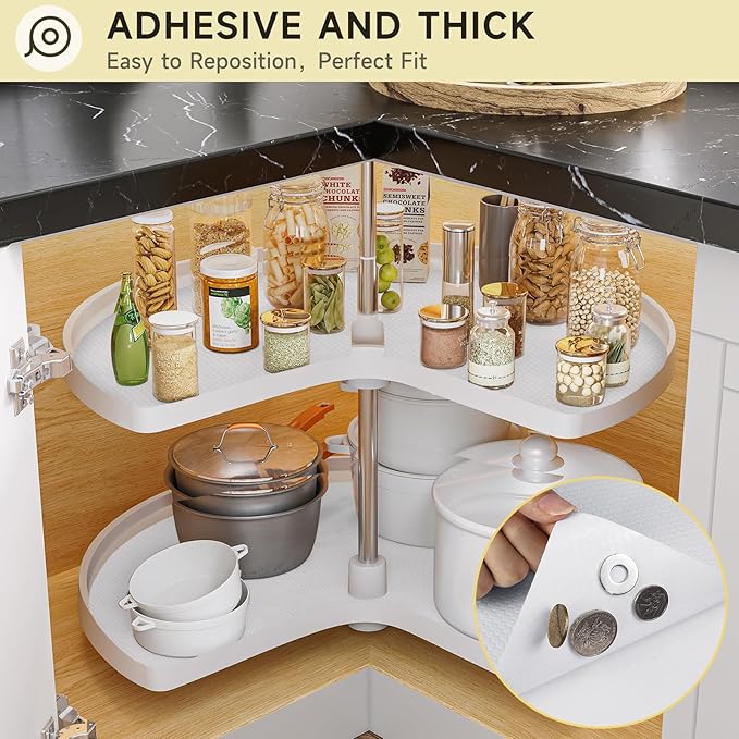 WochiTV Adhesive Shelf Liner 23.6 X 240 Inches Peel and Stick Kitchen Liner for Cabinets, Drawers Removable Protector Mat Waterproof Contact Covering for Dresser Pantry Countertops Shelves, White