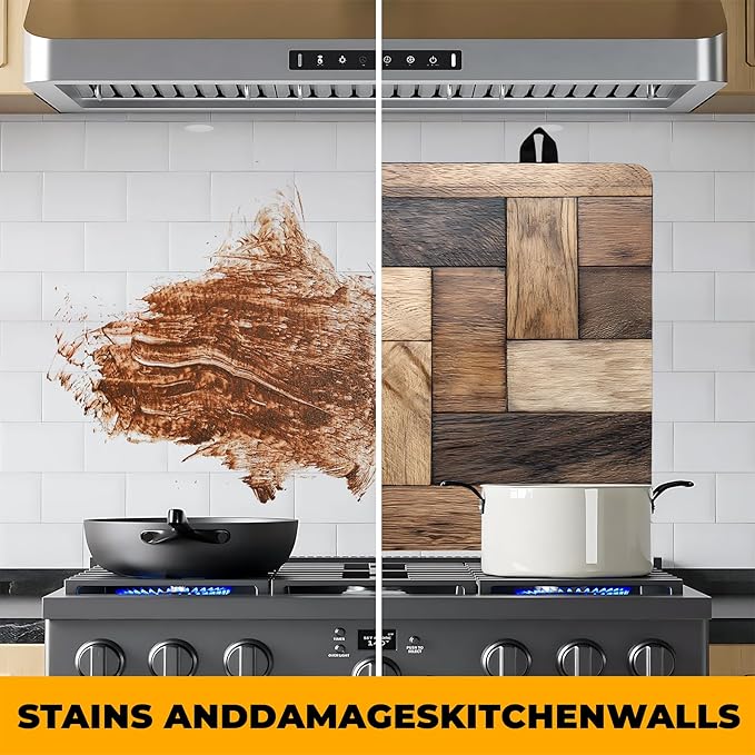 Stove Top Cover Flower Gas Stove Top Cover for Home Decoration Kitchen Pad Non-Stick Washable Cooktop Covers Countertop Protector Keep Stove Clean (Wood grain, 30L"x21W")