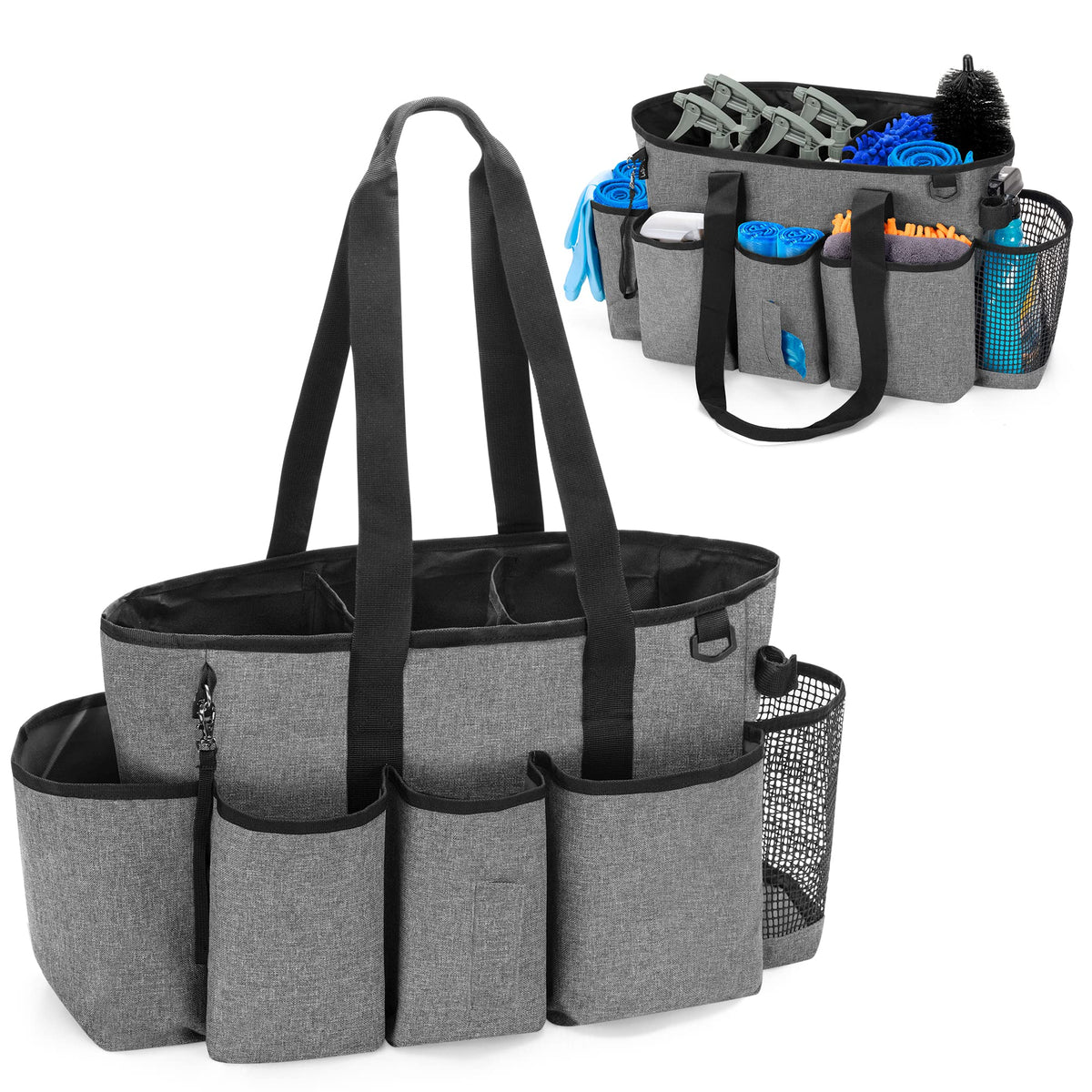 LoDrid Professional Cleaning Tote Caddy for Cleaning Supply, Gray - Image 1