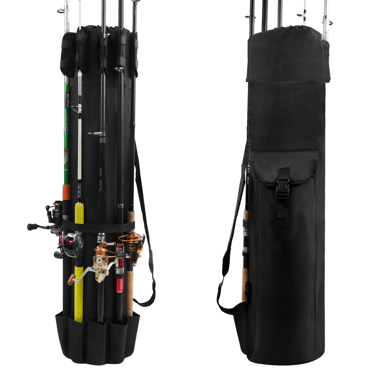 Fishing Pole Bag with Rod Holder Fishing Rod Bag, 5 Rod & - Image 1