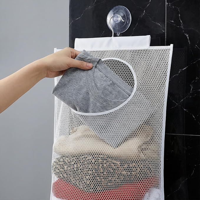 Hanging Clothes Hampers for Laundry, Collapsibles Laundry Hamper Dirty Clothes Basket Foldable Wall Hanging Basket Large Dirty Clothe Bag Over the Door Organizer