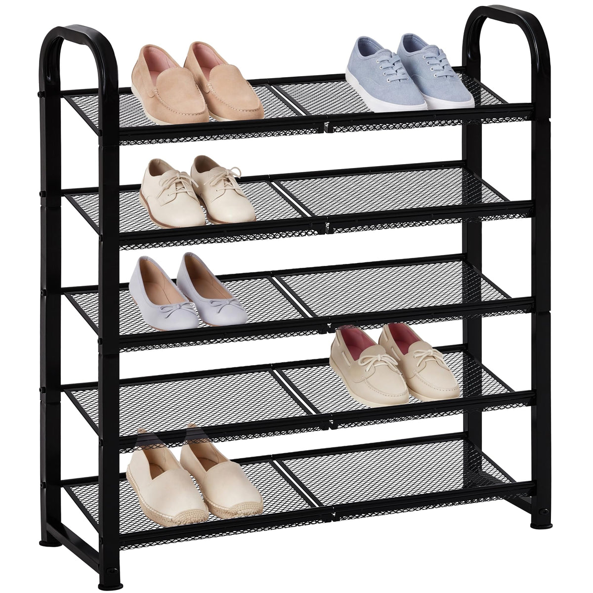 STORAGE MANIAC 5 Tier Shoe Rack, Heavy Duty Metal Shoe Organizer - Image 1