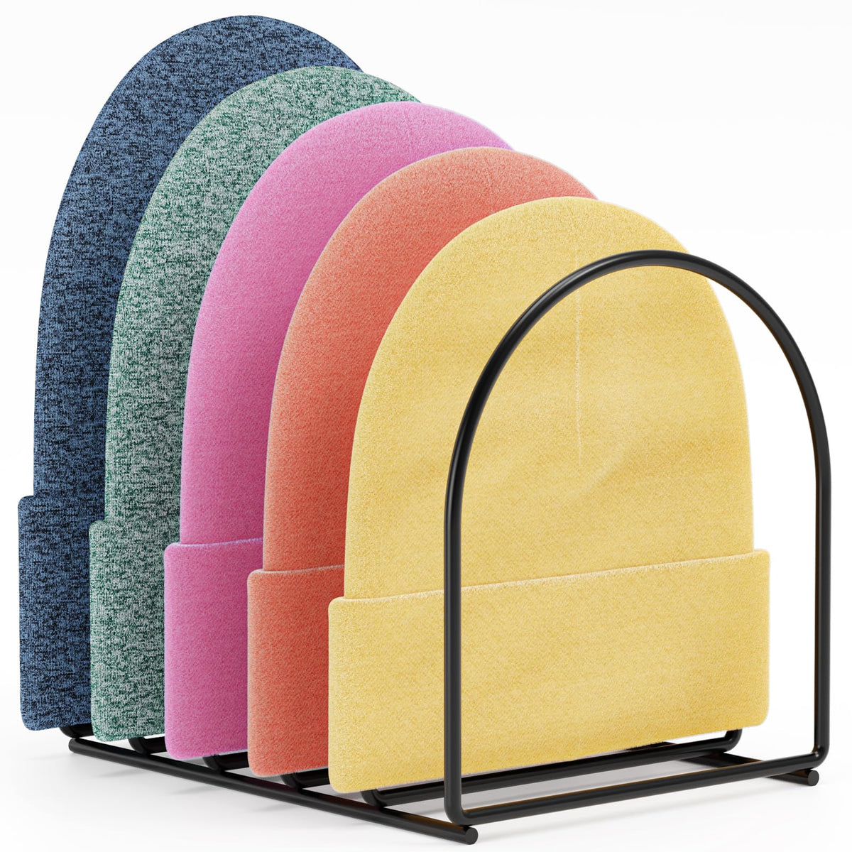 1 Pack Metal Beanie Organizer for 6 Hats, Vertical Display Stand - Image 1