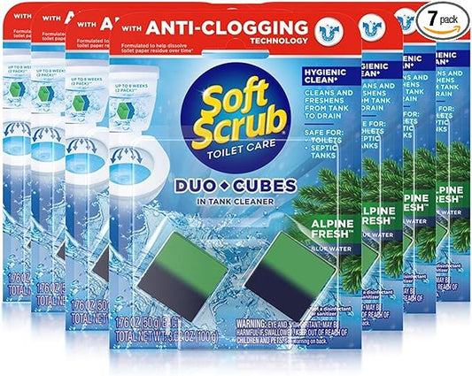 Soft Scrub In-Tank Toilet Cleaner Duo-Cubes, Alpine Fresh, 2 Count (7 Pack)