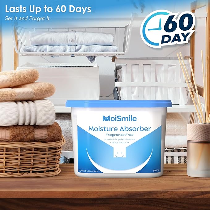Moisture Absorbers 6 Packs, 10.8OZ Efficient Humidity Absorber ＆ Odor Eliminator Boxes, Refillable Car Dehumidifier for Closet, Bathroom, Basement＆ RV, Fragrance Free