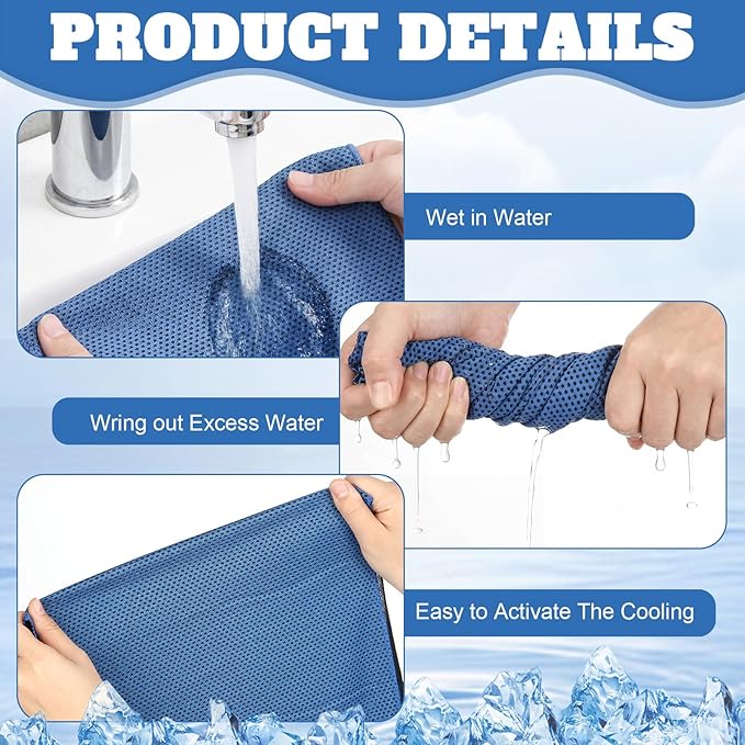 Honoson Cooling Towel Bulk - Neck & Face Cool Chilly Towels Microfiber Breathable Sport Sweat Rag for Gym, Yoga, Travel, Camping, Running, Outdoor