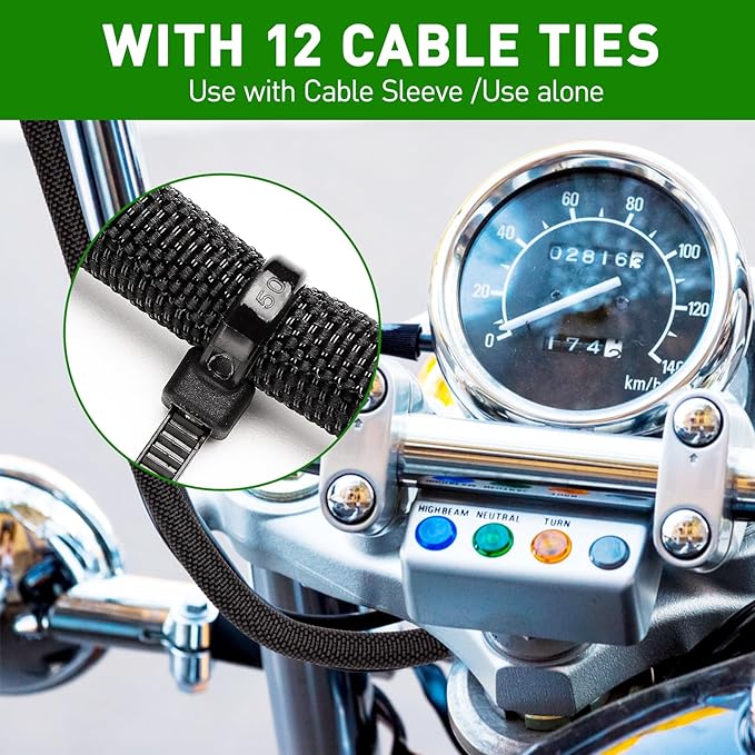 Cable Sleeve Split-Sleeving 30ft-1/2inch Cord Management Wire Protector, Wire Cover Heat Resistant Wiring Loom Harness Wire Organizer, Heavy Duty Auto Wrap Cord Protectors from Pets No Chew, Black